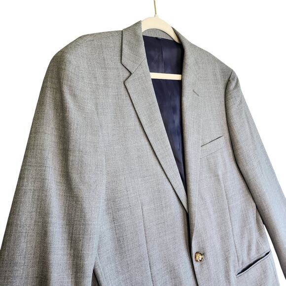 J Crew Factory Mens Classic Fit Thompson Wool Blazer Jacket Size 40L Gray Career - Picture 3 of 15